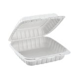 White 1 Compartment Hinged Food Containers