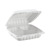 White 3 Compartment Hinged Food Containers