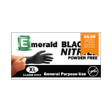 Emerald General Purpose Powder Free 3 Mil Black Nitrile Glove