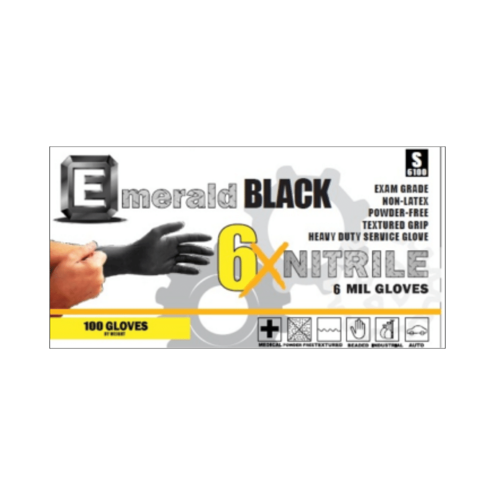 6Mil Black Nitrile gloves