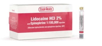 Lidocaine HCL 2%+Epi 1:100,000 (red) 50/box