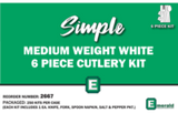 Disposable Cutlery 6 Piece Kits Heavy Weight