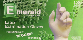 Latex Gloves PF Tex-Grip L 5 mil (Emerald)