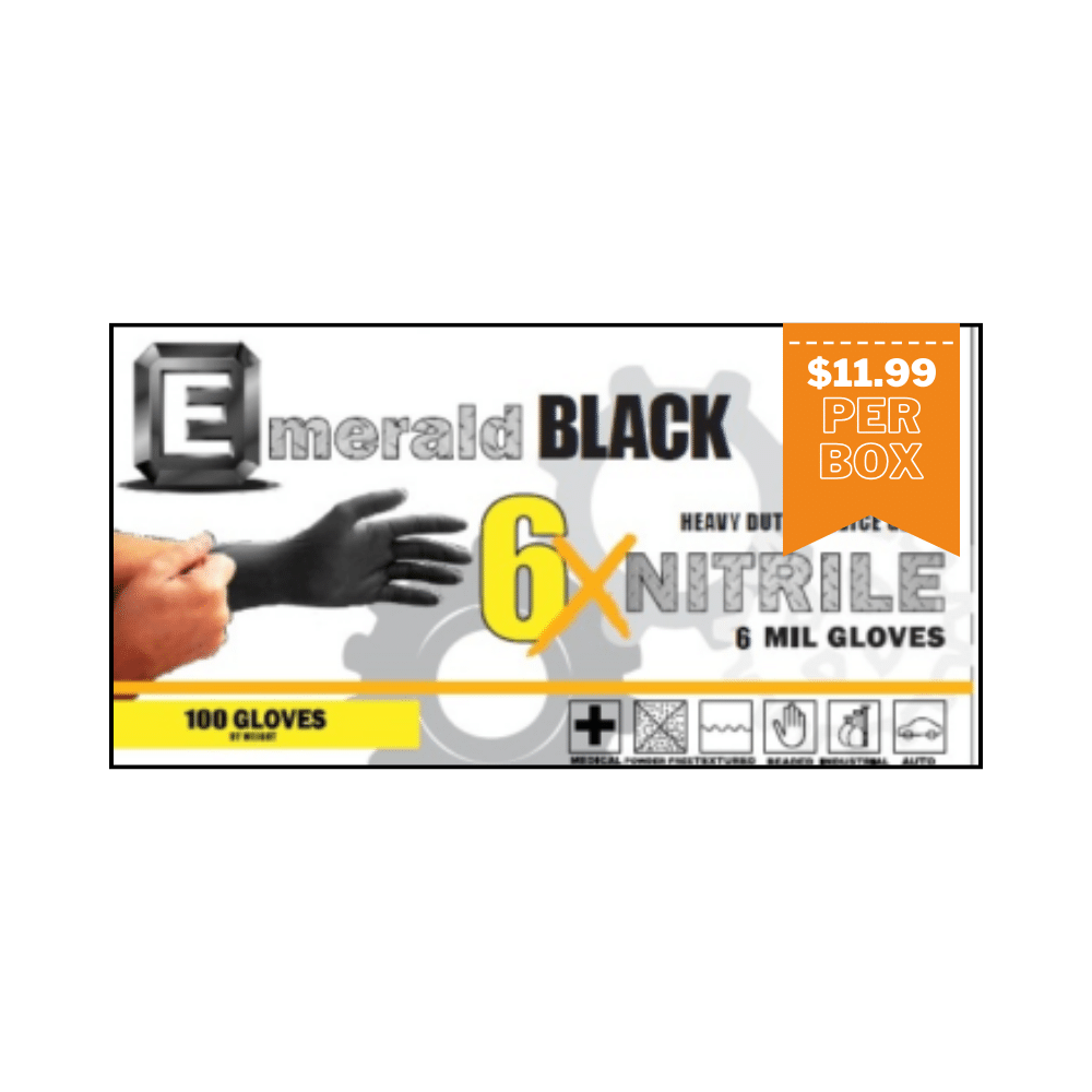 6Mil Black Nitrile gloves