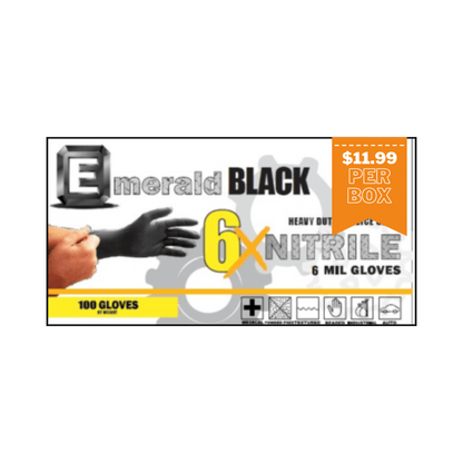 6Mil Black Nitrile gloves