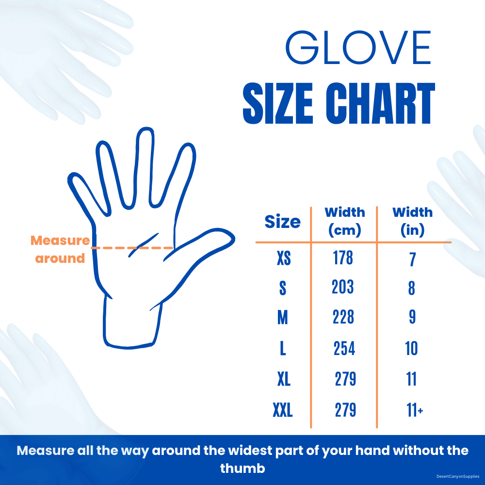 Glove sizing chart